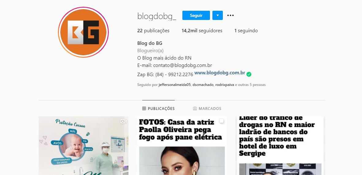 Ataque de militância virtual tira do ar Instagram do Blog do BG