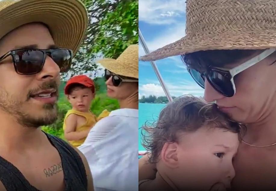 Esposa de Junior Lima mostra rosto do filho em aparição rara