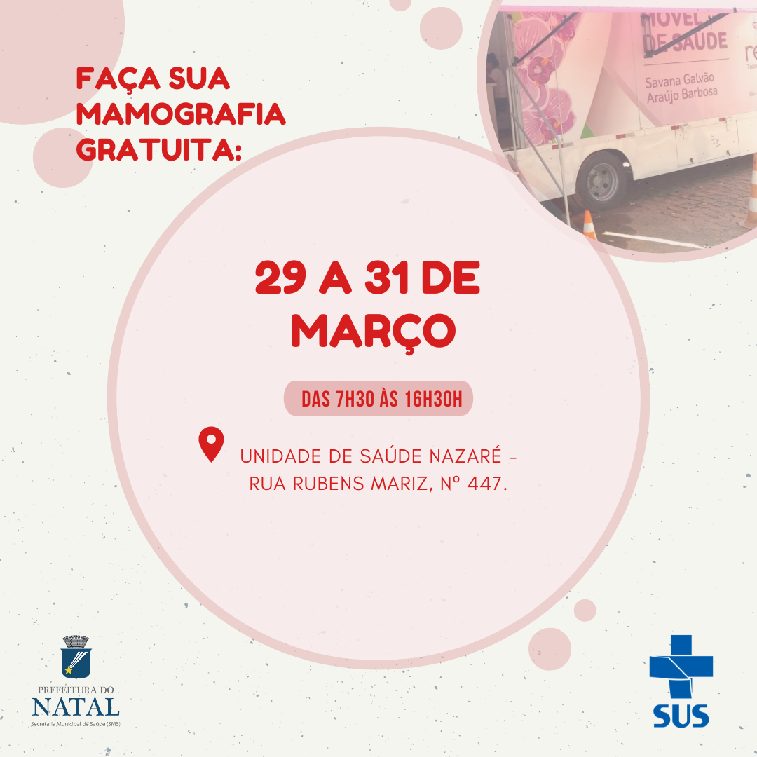 Distrito Oeste recebe mutirão de mamografia da Prefeitura de Natal esta semana