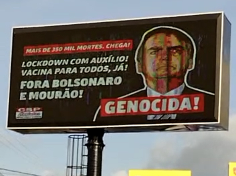 Outdoor de "Bolsonaro genocida” em Natal é denunciado por advogado à PF