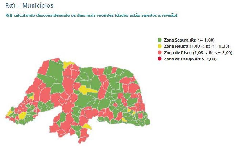 72 municípios do RN estão com alta taxa de transmissibilidade da Covid-19