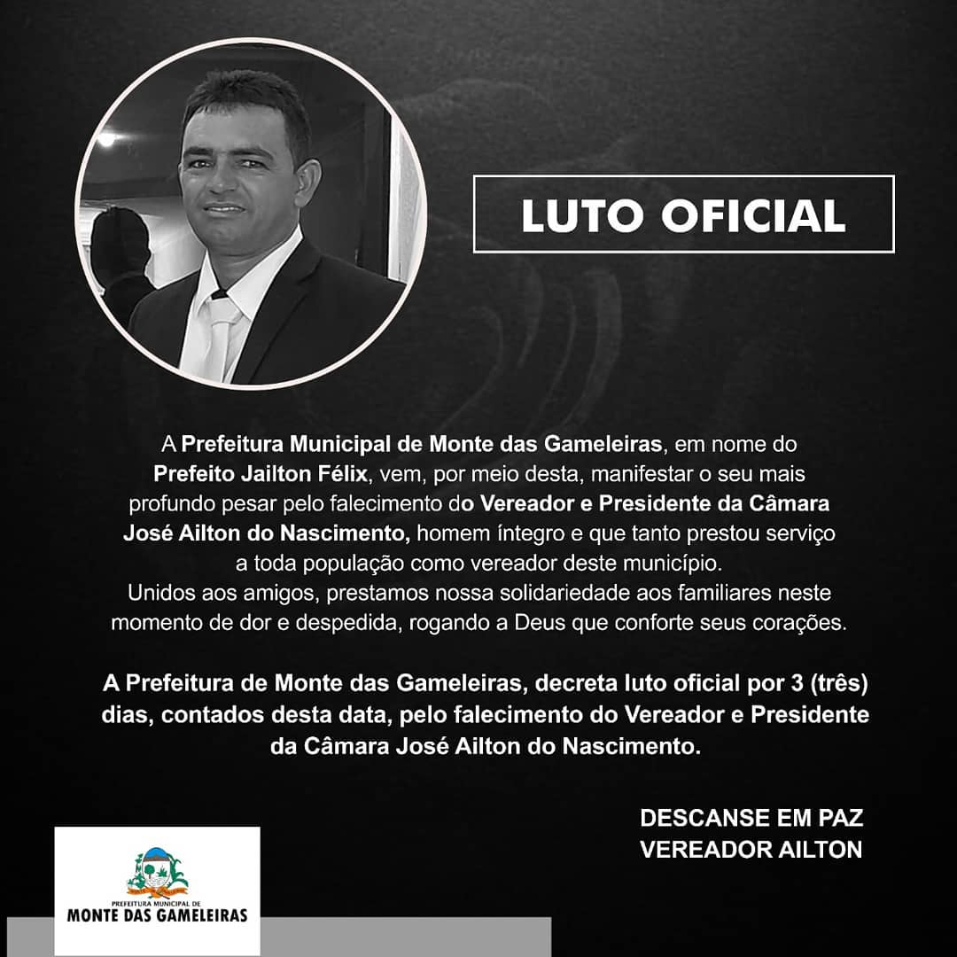 Vereador presidente de câmara no interior do RN morre de Covid-19