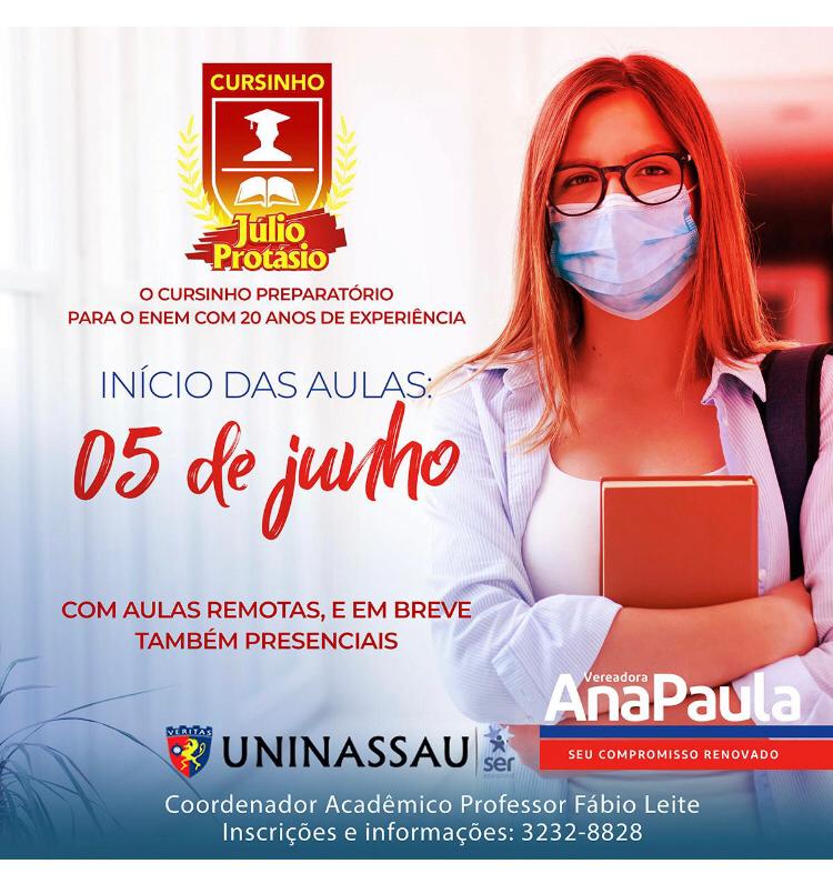 Aulas de Cursinho Preparatório para o Enem tem início neste sábado