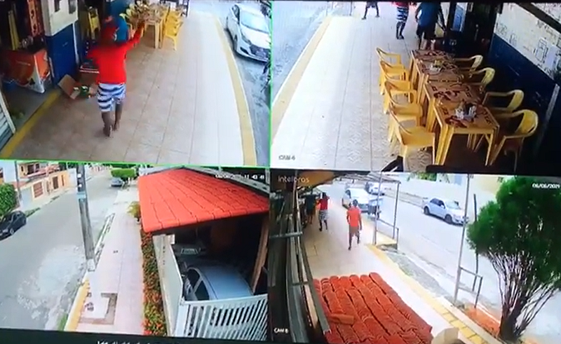 Criminosos fazem arrastão em bar de Natal neste domingo; assista