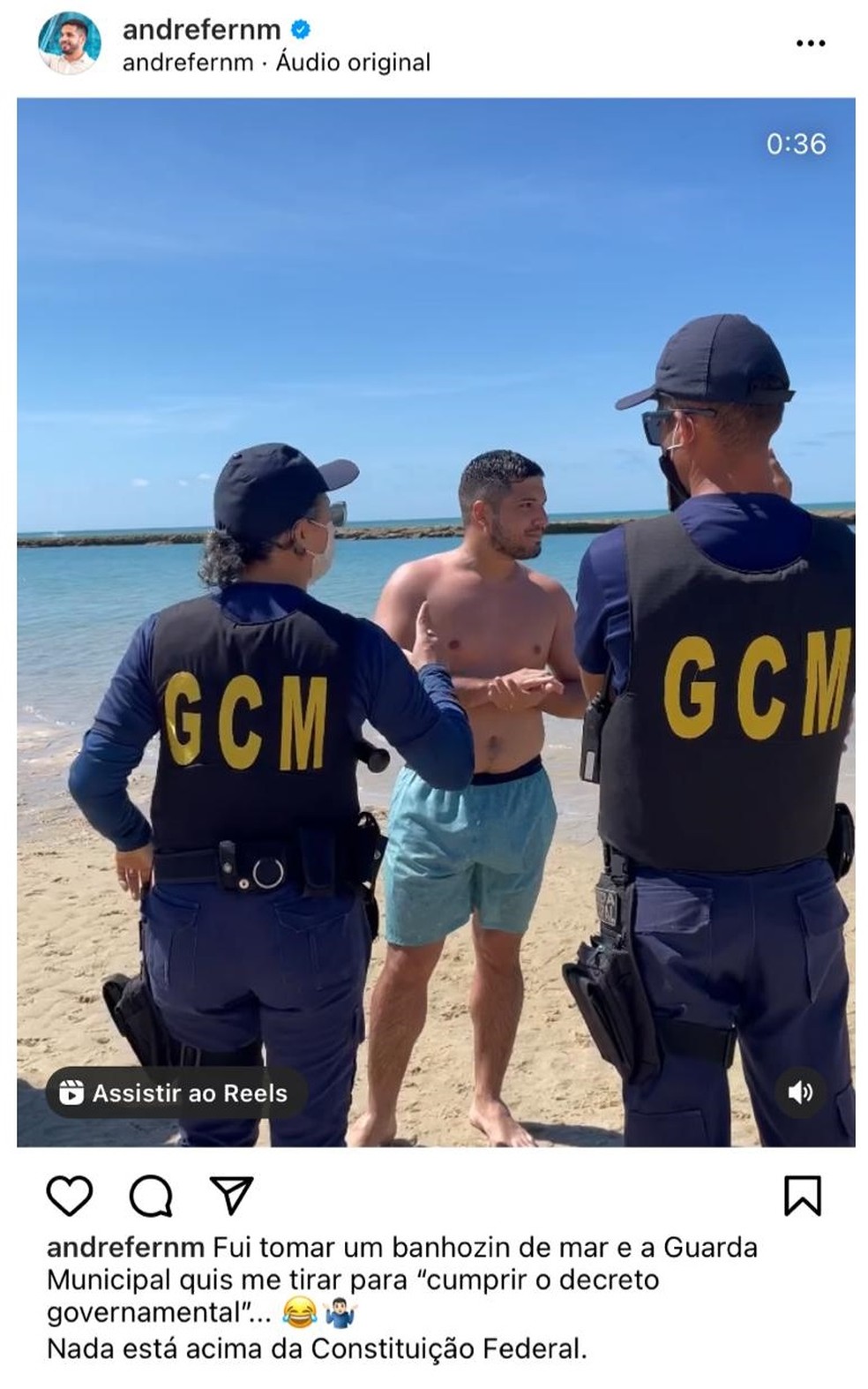 VÍDEO: Deputado toma banho de mar e vai parar na delegacia por desobedecer decreto