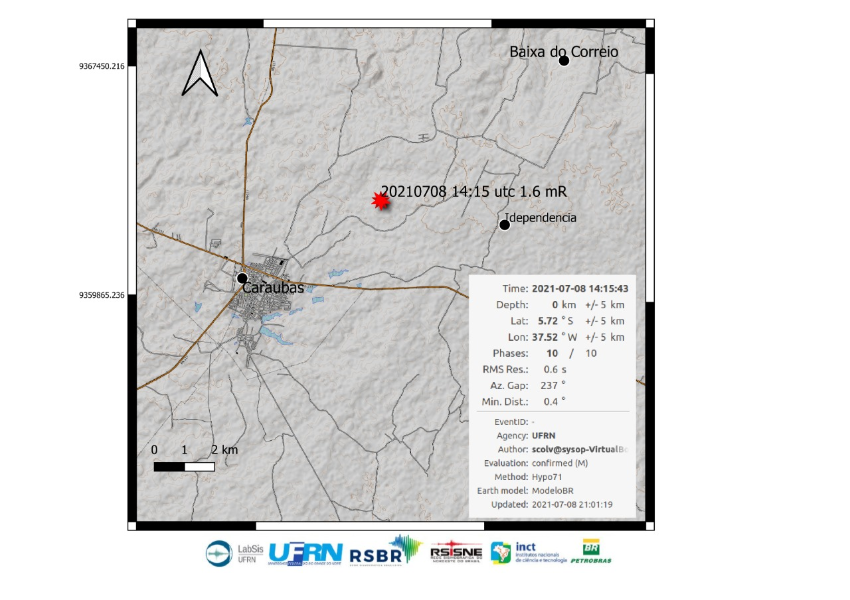 Labsis confirma tremor de terra sentido por moradores em cidade do RN