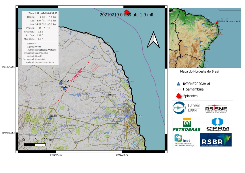 UFRN registra terremoto de magnitude 1.9 no litoral do RN