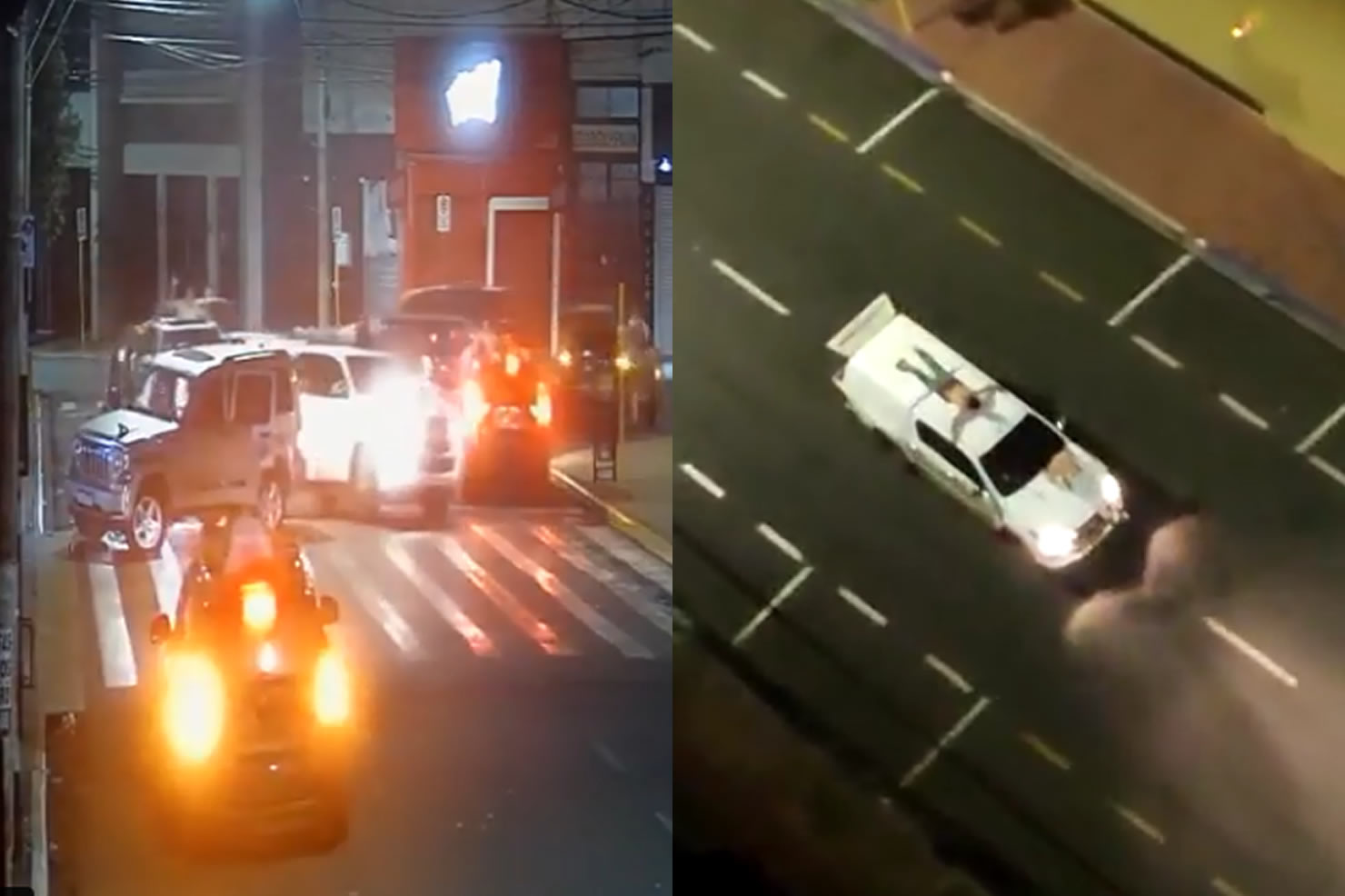VÍDEO: Bandidos assaltam banco e fogem com reféns como escudo nos capôs dos carros