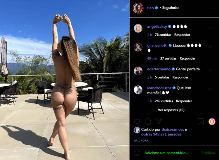 Cleo Pires agita web ao surgir semi-nua em rede social