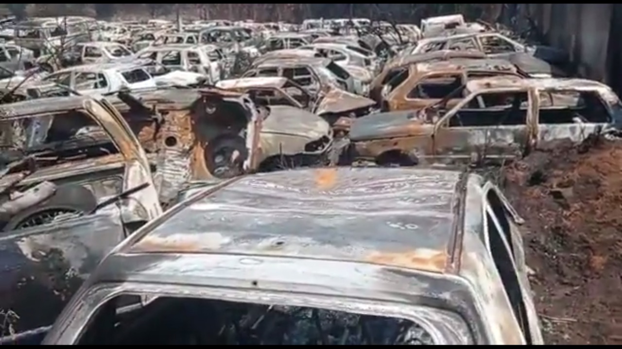 VÍDEO impressionante mostra como ficou pátio da Deprov após incêndio em Natal