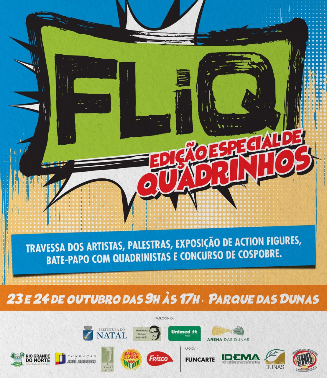 Feira de Livros e Quadrinhos de Natal (FliQ) promove edição especial de quadrinhos no Parque das Dunas