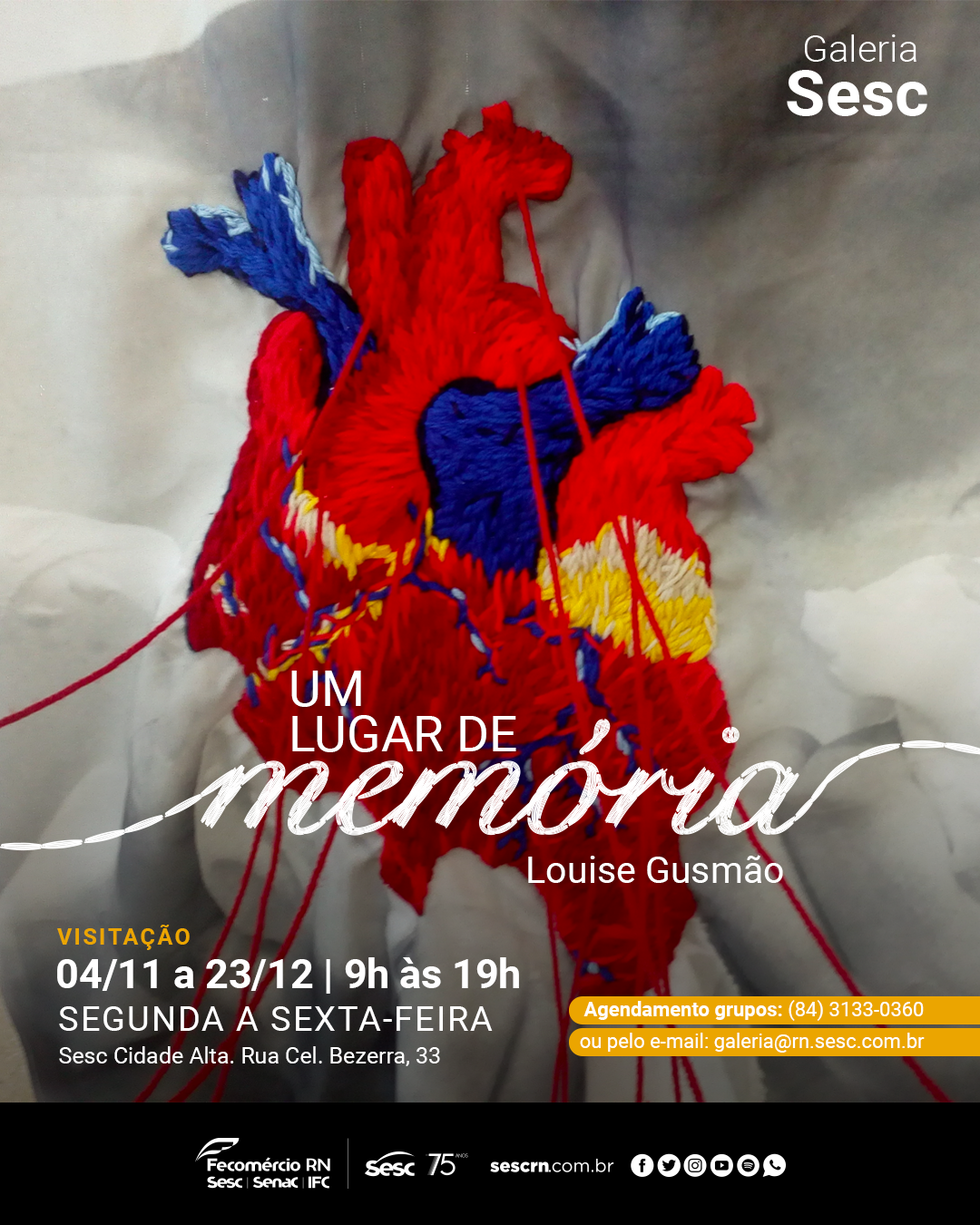 Galeria Sesc apresenta instalação que retrata memórias afetivas por meio da arte da costura e bordado