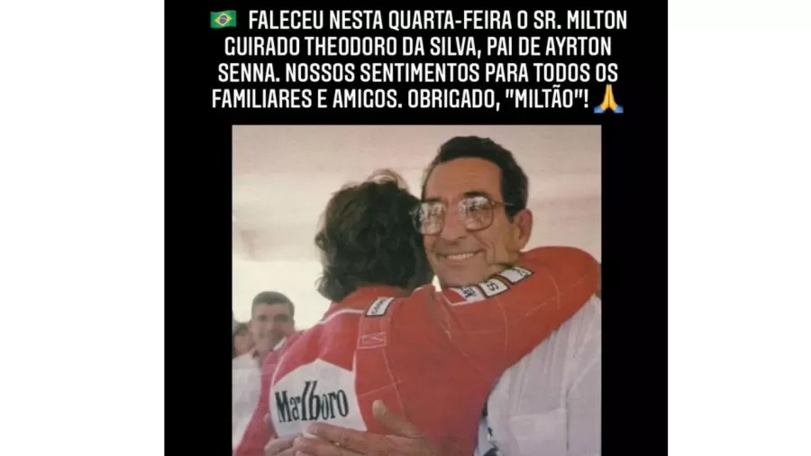Pai de Ayrton Senna morre aos 94 anos