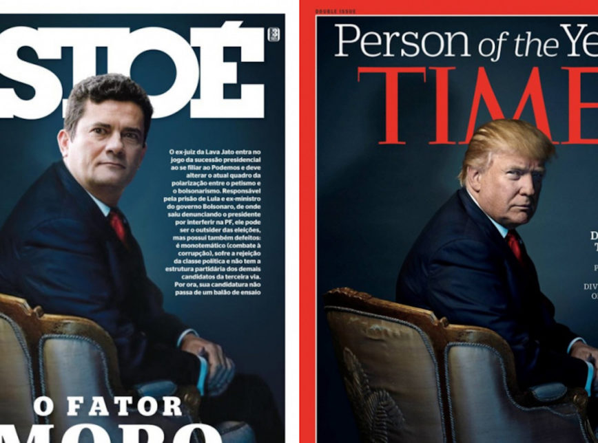 IstoÉ usa montagem de Moro em corpo de Trump para reportagem de capa