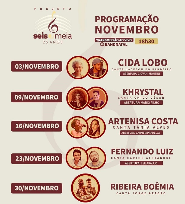 Edição de novembro do Projeto Seis e Meia inicia hoje