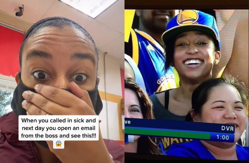 Funcionária que ‘estava doente’ recebe e-mail do chefe com imagem dela na TV em jogo de basquete; assista ao vídeo