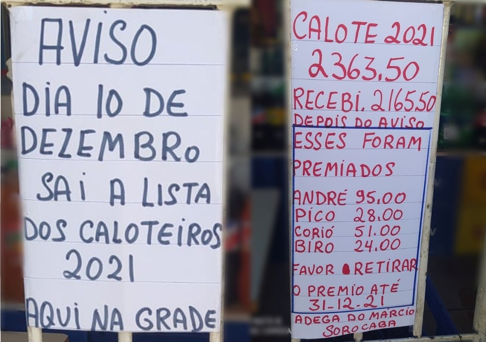Bar viraliza na web com lista de caloteiros na porta
