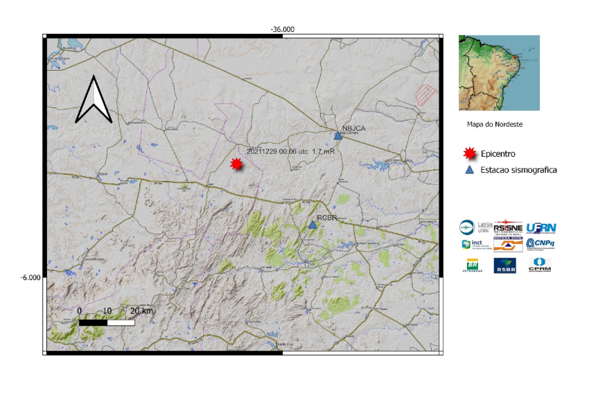 Cidade do RN registra terremoto de magnitude 1.7; veja local exato