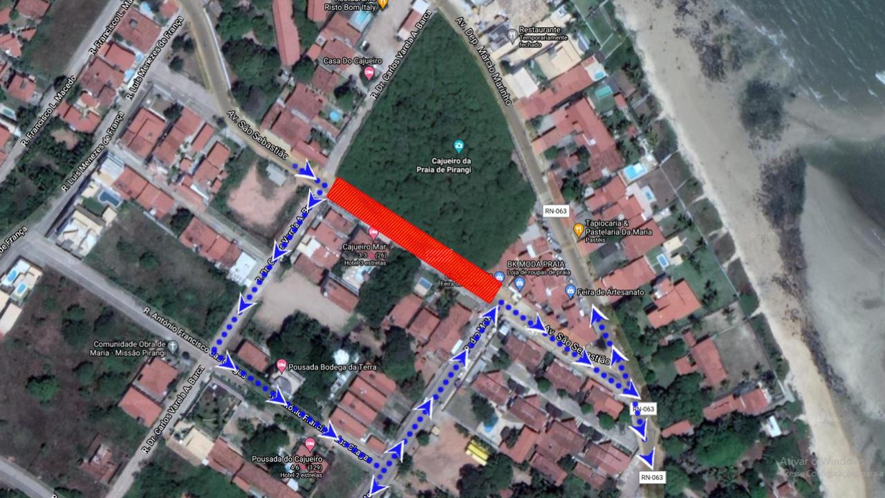 Prefeitura de Parnamirim informa alteração no trânsito do entorno do Cajueiro de Pirangi