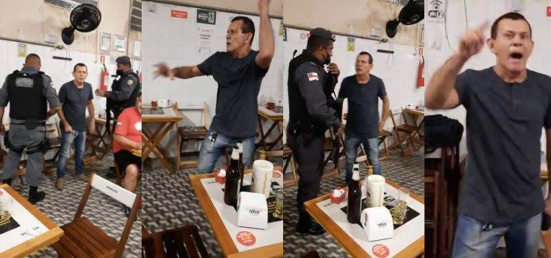 VÍDEO: Coronel fica transtornado em bar e exige que o local feche as portas