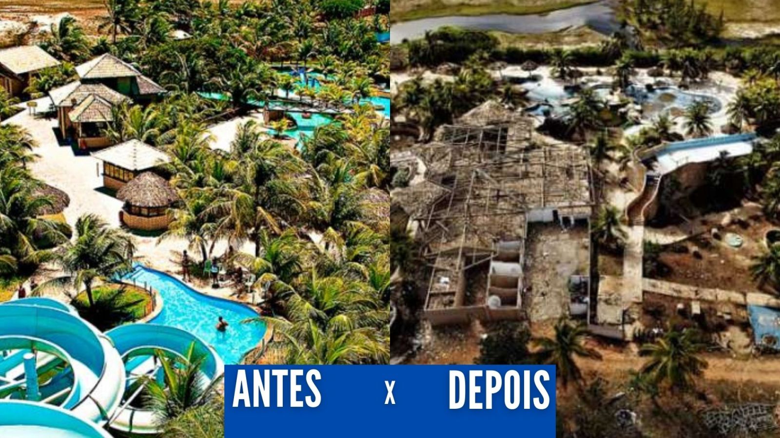 Imagens mostram completo abandono em estrutura de famoso parque aquático do RN