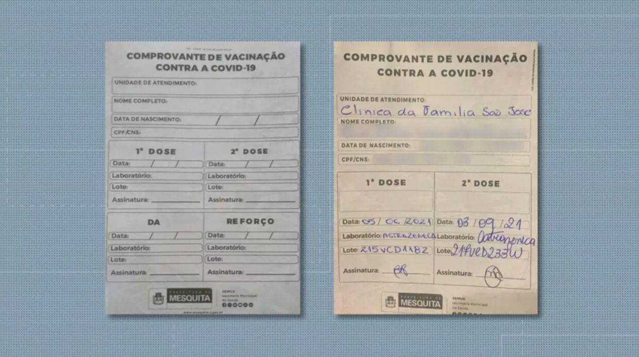 Ambulantes vendem cartões de vacinação falsificados por R$ 200 reais no RJ