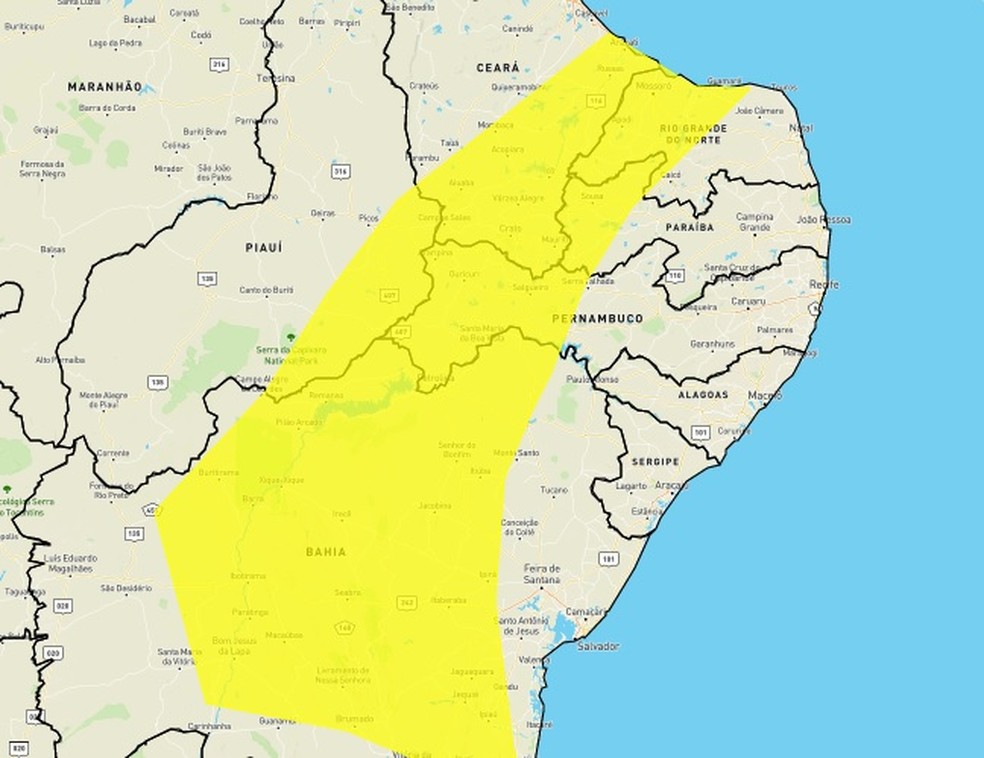 78 cidades do RN estão em alerta para chuvas intensas; Veja lista