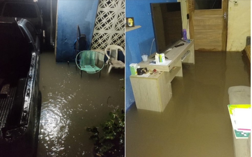 VÍDEO: Chuvas alagam casas na zona Norte de Natal