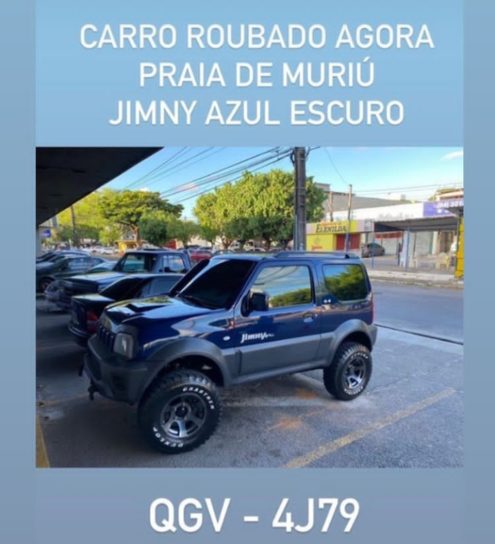 Bandidos rendem vítimas e roubam carro em Muriú