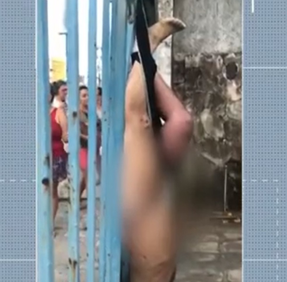 Homem tenta invadir casa em Natal, tem o abdômen perfurado por portão e fica pendurado nu e de cabeça pra...