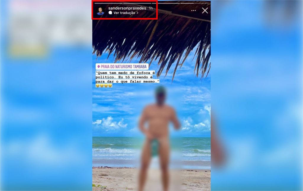 Filho do prefeito e secretário de finanças da cidade do RN, posta foto nu e diz: "quem tem medo de...