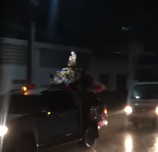 Chuva torrencial cai em Carnaúba dos Dantas durante carreata de São José; assista