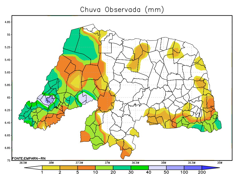 RN registra mais de 130 milímetros de chuva na região do Alto Oeste