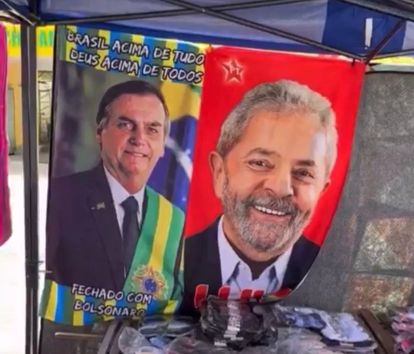 VÍDEO: Vendedor de toalhas diz que vende 7 de Bolsonaro para vender 3 de lula: “Aquela pesquisa do datafolha tá...