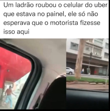 VÍDEO: Bandido rouba celular e motorista joga carro em cima de criminoso