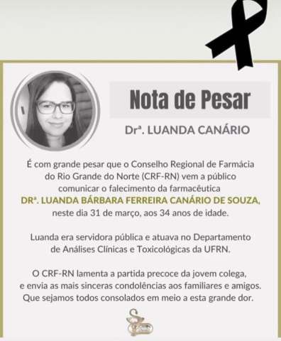 Farmacêutica de 34 anos morre de infarto em Natal