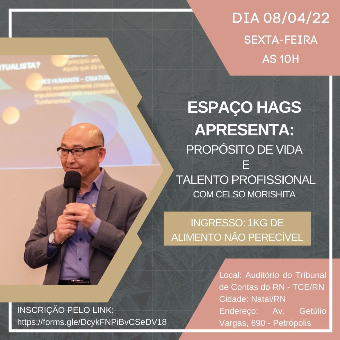 Celso Morishita promove palestra em Natal sobre propósito de vida e talento profissional