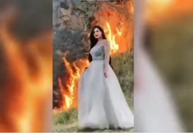 VÍDEO: Tiktoker grava vídeo em incêndio e é criticada na web