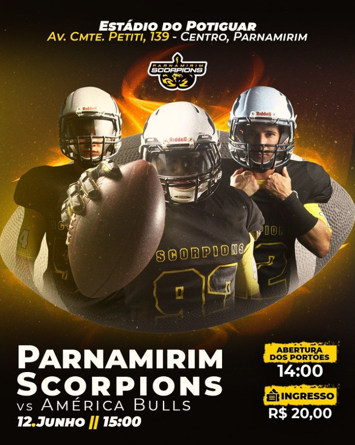 Em clima de clássico, Scorpions e Bulls se enfrentam neste domingo pela Liga Brasileira de Futebol Americano