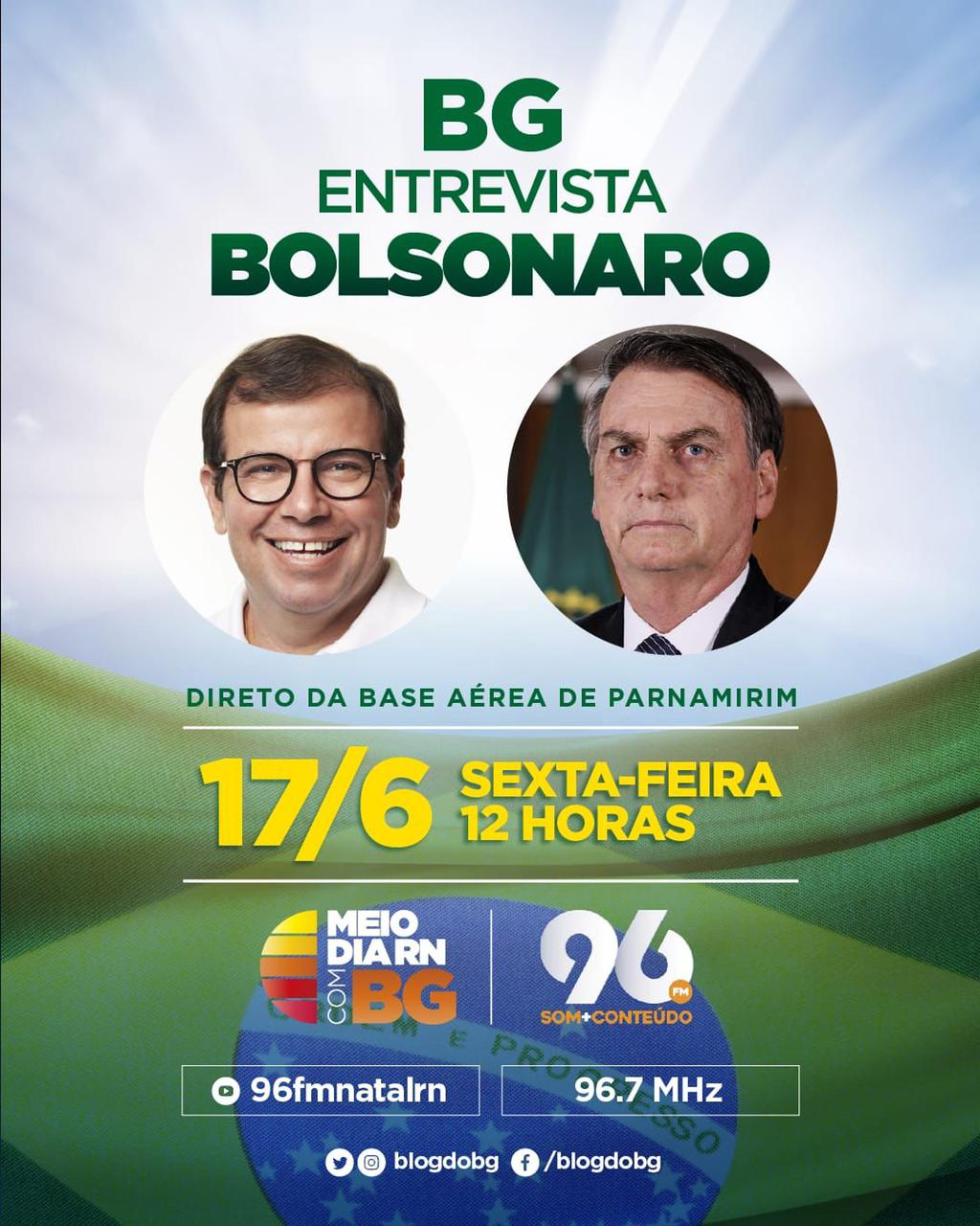 AO VIVO: Jair Bolsonaro concede entrevista ao BG na 96 FM; ASSISTA