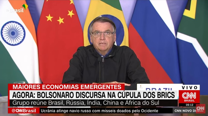 Bolsonaro pede reforma da ONU em discurso em evento dos Brics