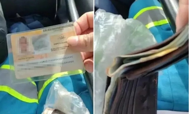 Gari encontra carteira de turista no lixo com R$ 940 e devolve ao dono: 'o que não é meu, não...