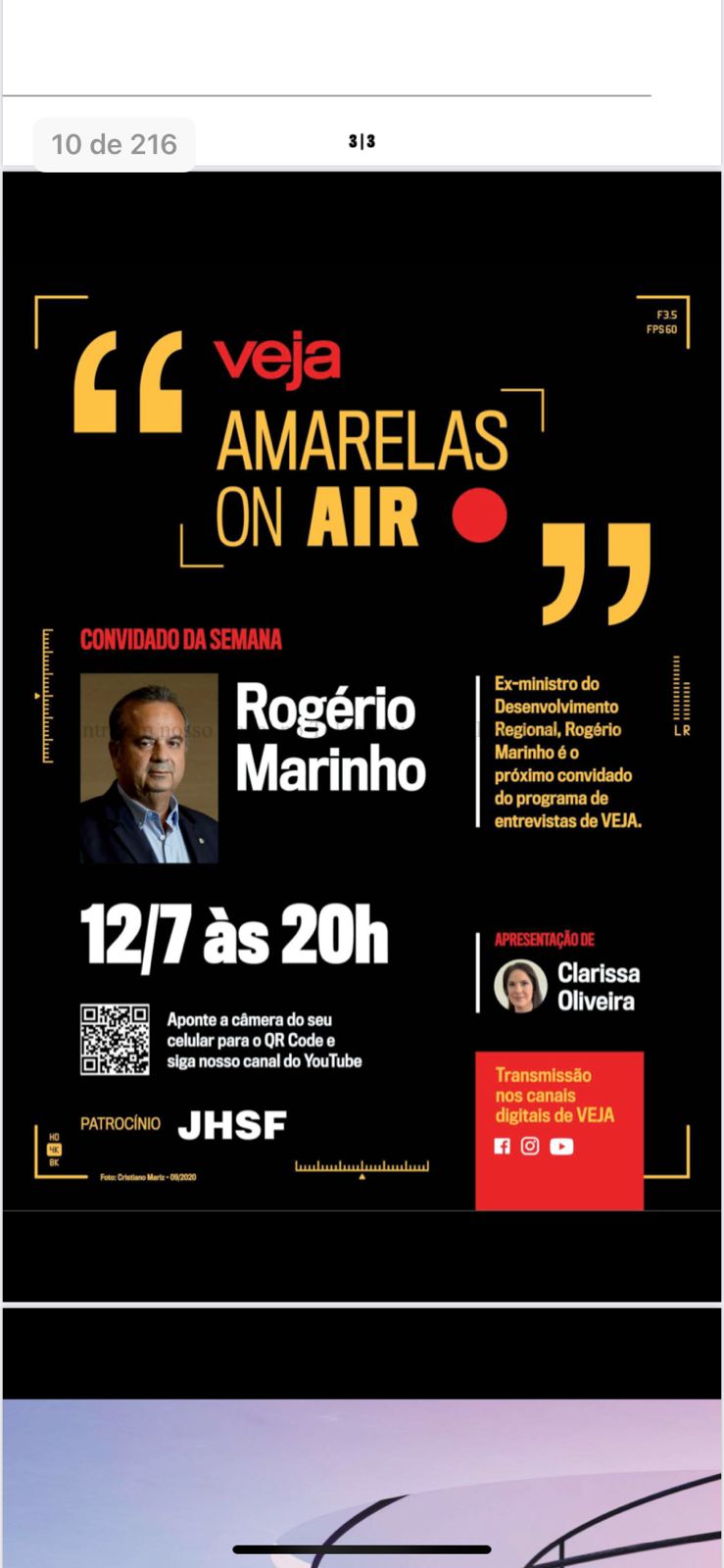 Rogério Marinho é o próximo entrevistado do Amarelas On Air
