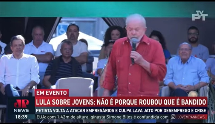 VÍDEO: 'Não é porque roubou que é bandido', diz Lula sobre jovens