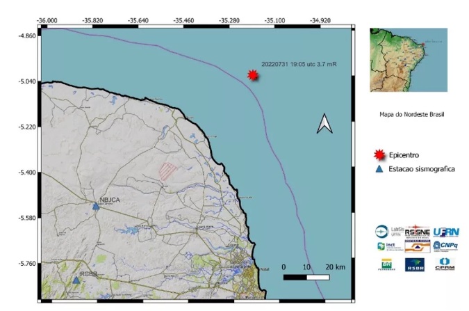 RN registra 8 tremores de terra em 24 horas