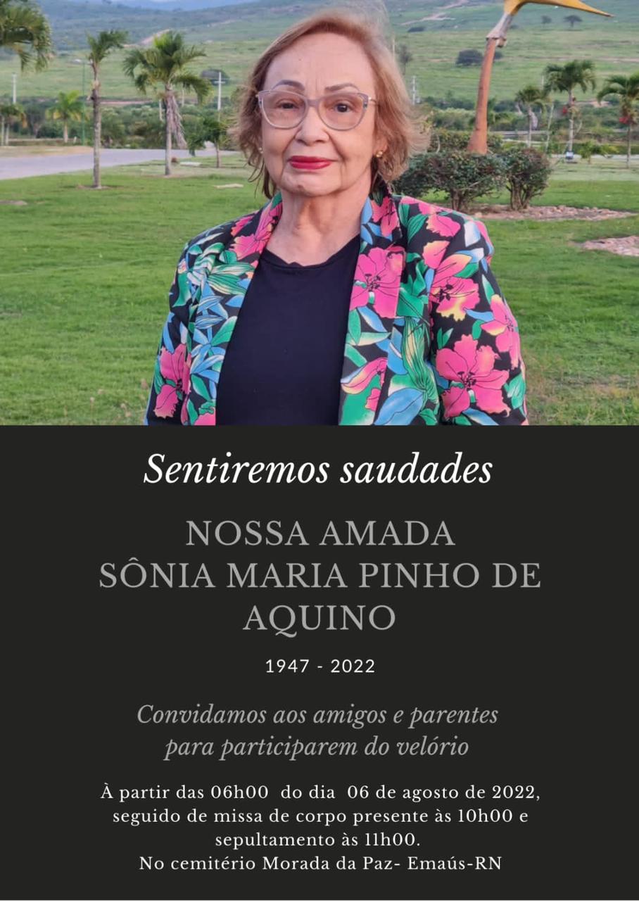 Pediatra Sônia Aquino morre aos 75 anos em Natal