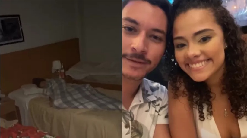 VÍDEO: Turistas se deparam com mulher nua dormindo no quarto de hotel deles no RJ