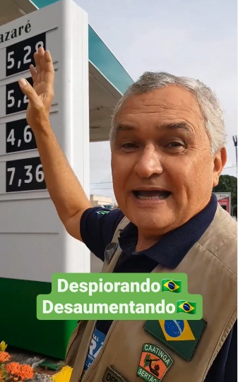 (VÍDEO) Girão vai a posto de gasolina e ironiza: "Estamos despiorando"; ASSISTA