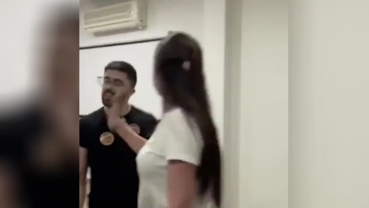 VÍDEO: Mulher de deputado agride integrante do MBL durante evento de campanha; ASSISTA