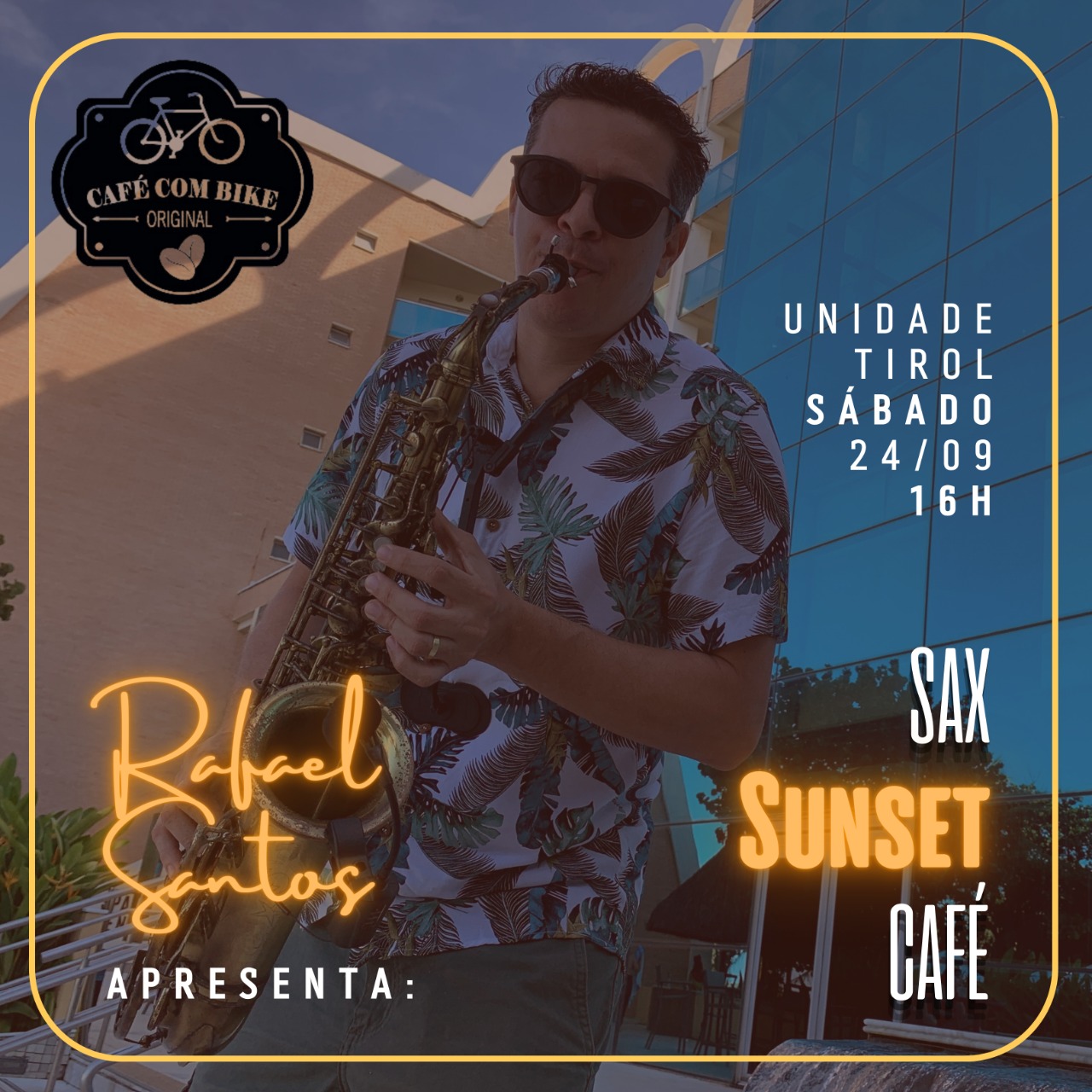 Sax Sunset Café, idealizado pelo músico Rafael Santos, acontece neste sábado